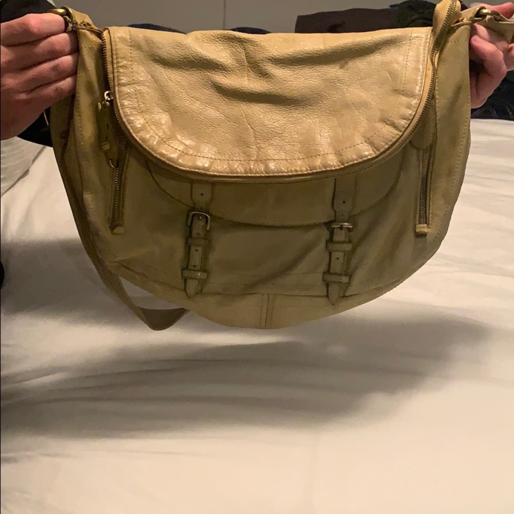 Mustard yellow leather hand bag